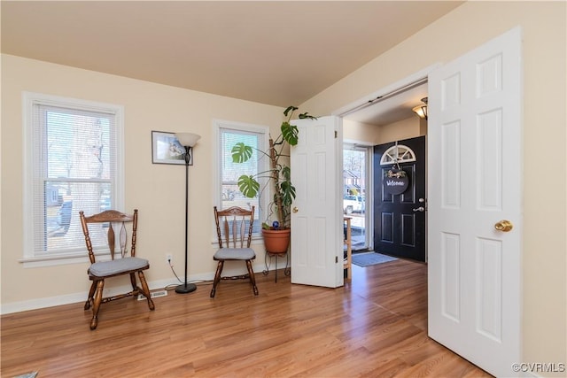 foyer with light hardwood / wood-style flooring