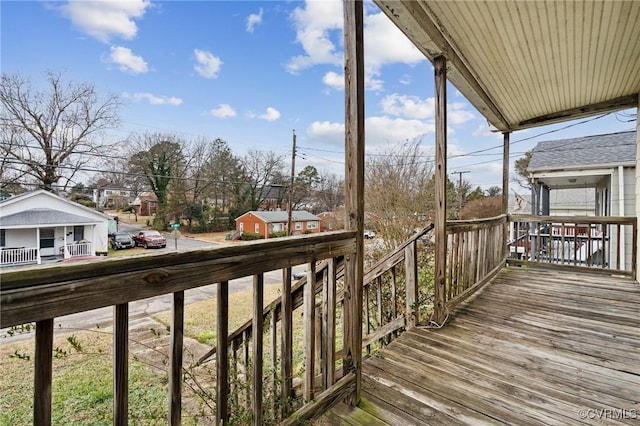 wooden deck with covered porch