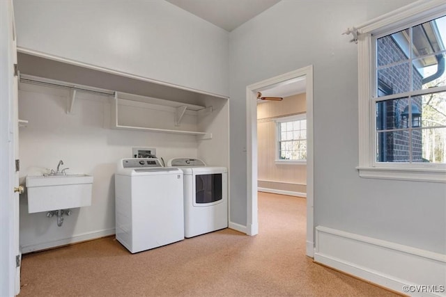 11701 Johnson Rd, South Prince George, VA 23805 - laundry room featuring washing machine and dryer and baseboards