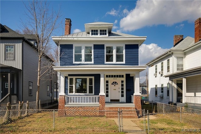 view of front of home with covered porch