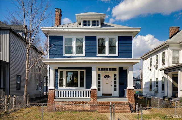 view of front of property with a porch