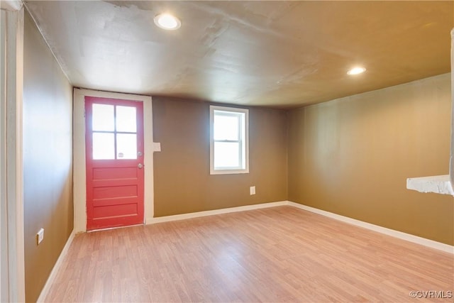 foyer featuring light hardwood / wood-style floors