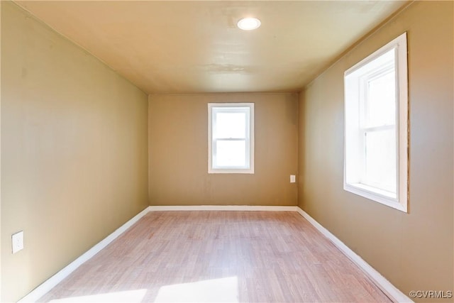 empty room featuring light hardwood / wood-style flooring