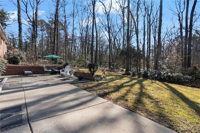 view of yard with a patio