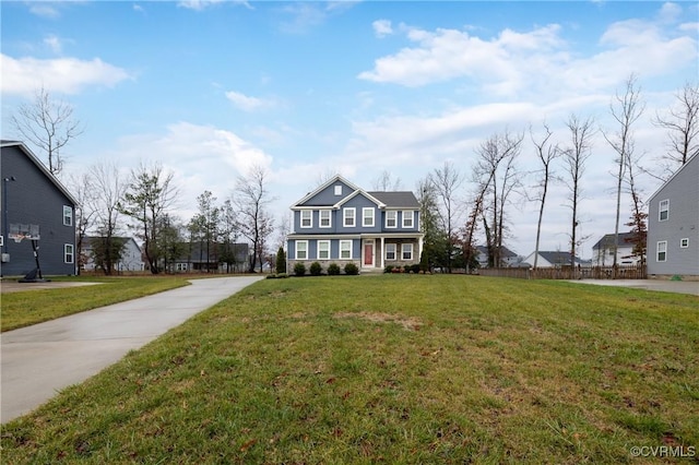 view of front of house with a front yard