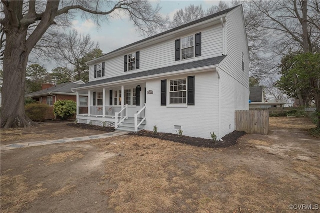 view of front of property with a porch