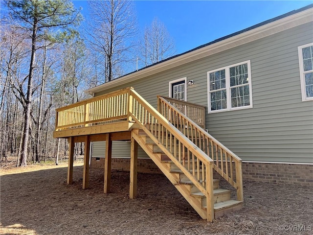 wooden terrace with stairway