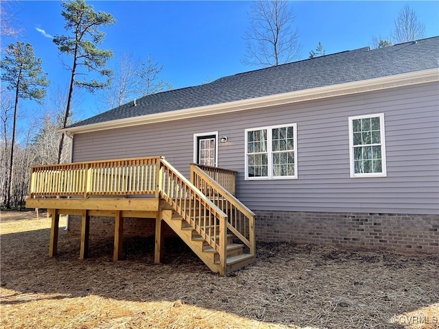 423 Bradshaw Rd, Rice, VA 23966 - back of house with a shingled roof and a deck