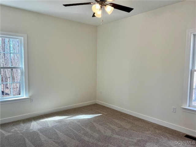 423 Bradshaw Rd, Rice, VA 23966 - carpeted empty room featuring a ceiling fan, plenty of natural light, and baseboards