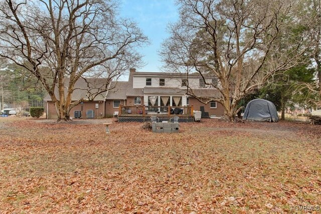 1270 Riverview Dr, West Point, VA 23181 - view of front of property with a wooden deck