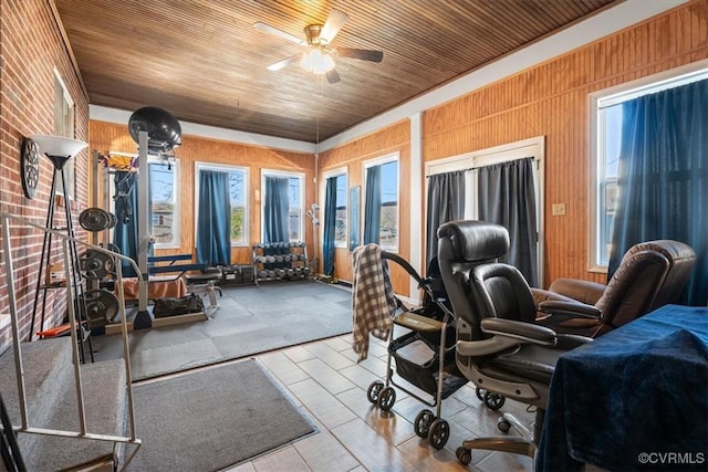 view of patio / terrace featuring ceiling fan