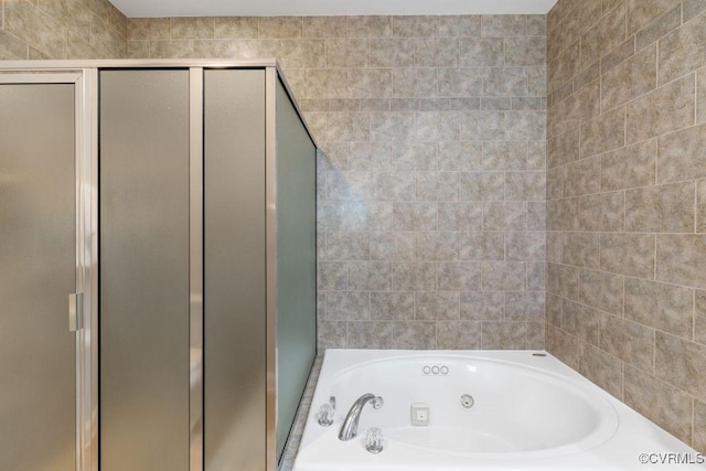 bathroom with plus walk in shower