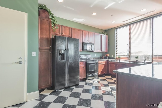 kitchen featuring black appliances