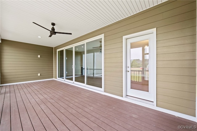 deck featuring ceiling fan