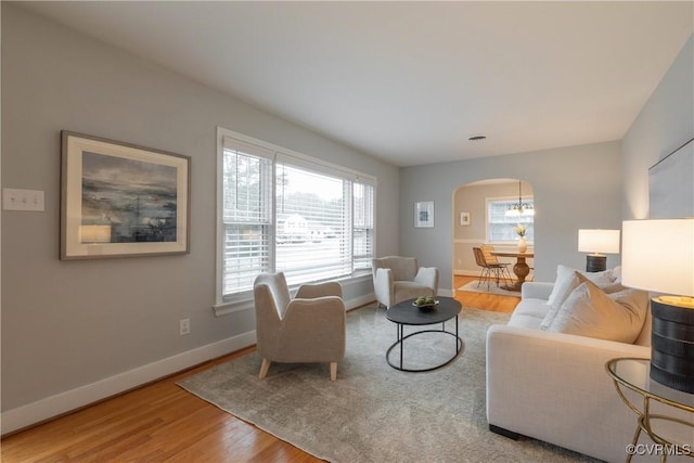 living room featuring hardwood / wood-style floors