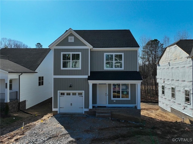 view of front property with a garage