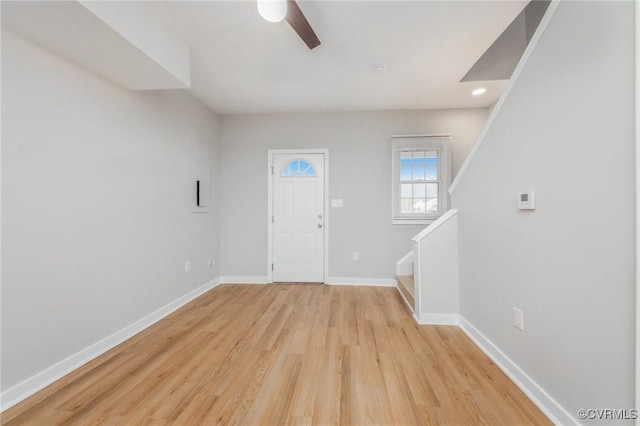 2414 Marion Mashore St, Richmond, VA 23224 - entryway featuring ceiling fan and light wood-type flooring