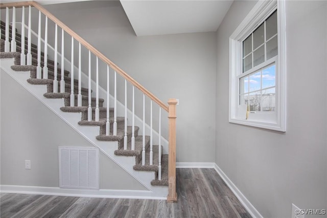 2414 Marion Mashore St, Richmond, VA 23224 - stairway featuring hardwood / wood-style floors