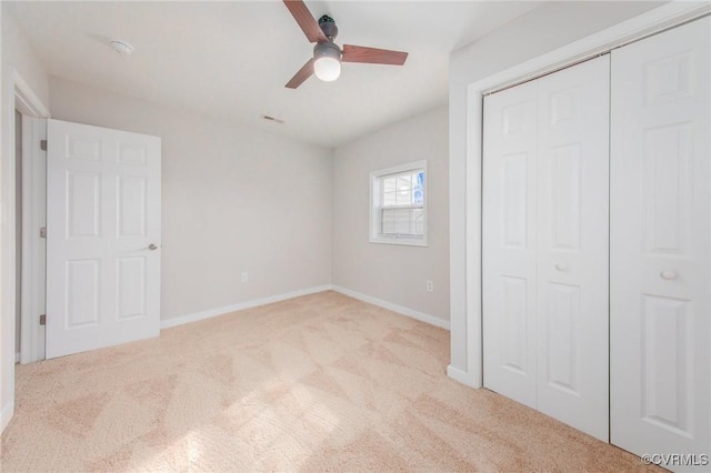 2414 Marion Mashore St, Richmond, VA 23224 - unfurnished bedroom with light carpet, a closet, and ceiling fan