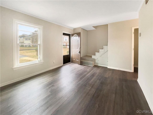 interior space featuring dark wood-type flooring