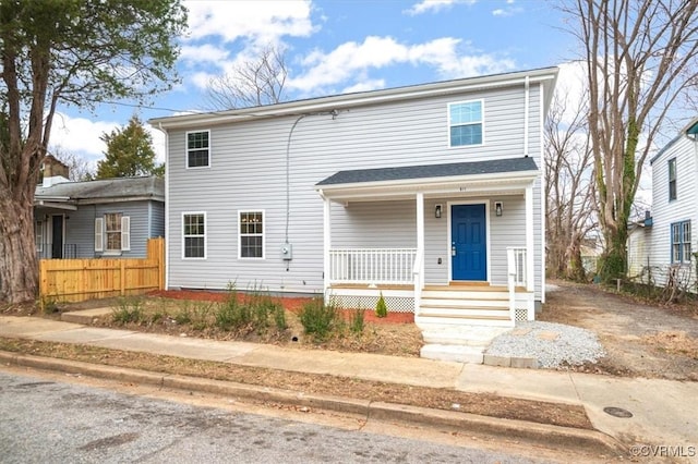 front facade featuring a porch