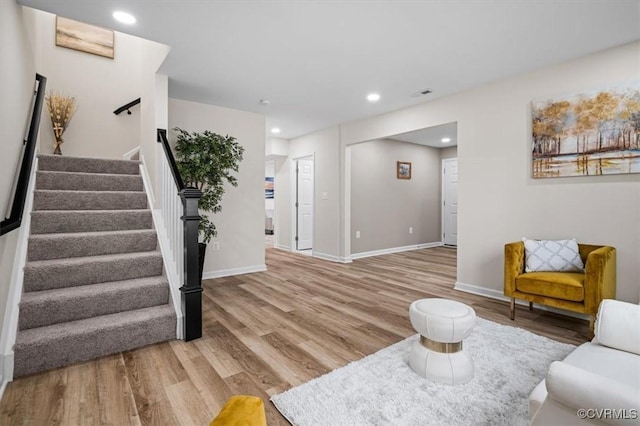 living room featuring hardwood / wood-style flooring