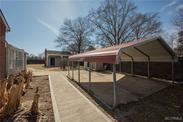 view of parking featuring a carport