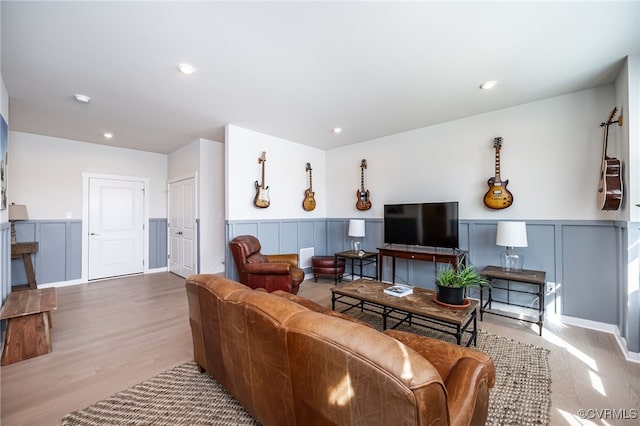 living room with hardwood / wood-style floors