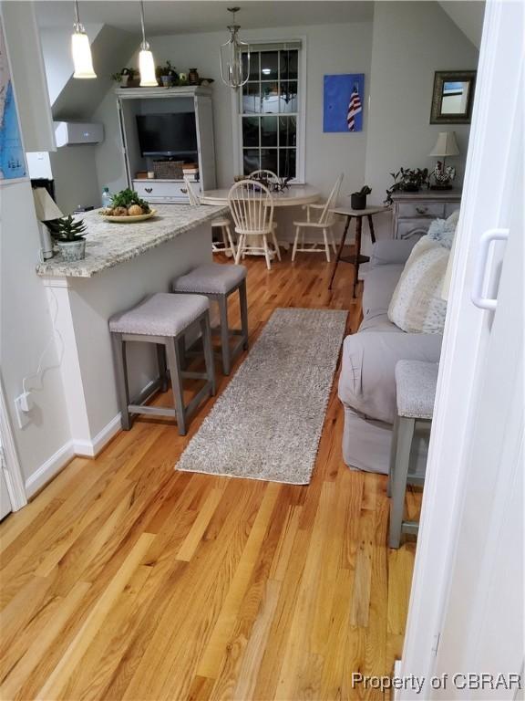 living room featuring light hardwood / wood-style floors