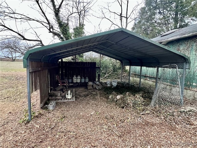 view of car parking with a carport