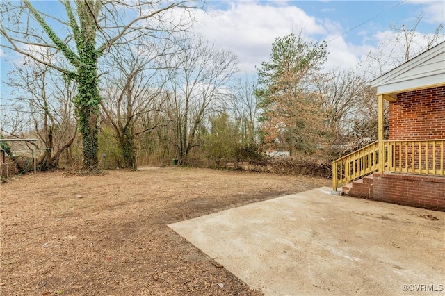 view of yard featuring a patio area