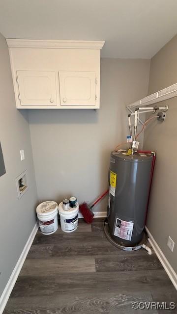 utility room featuring water heater