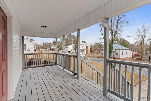 wooden deck with covered porch