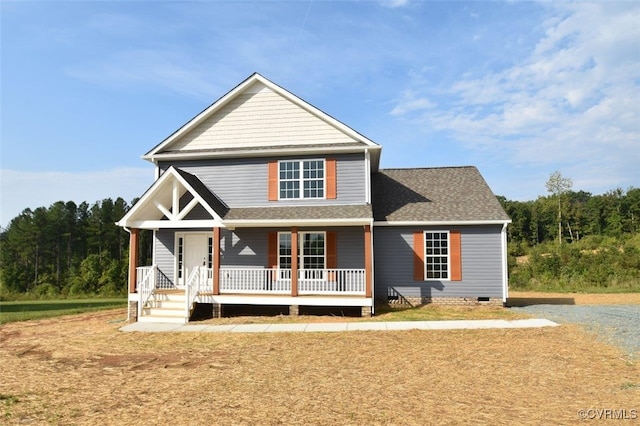 view of front of house featuring covered porch