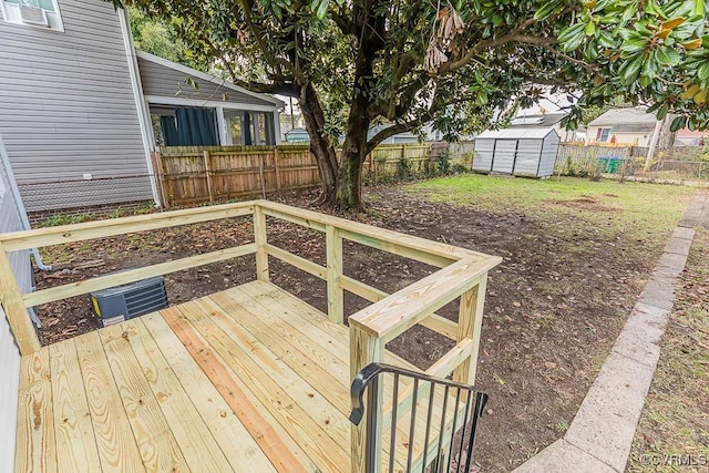 deck featuring an outbuilding