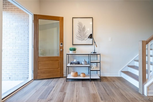 entryway featuring light hardwood / wood-style floors