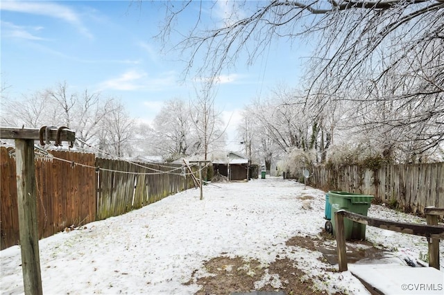 view of snowy yard