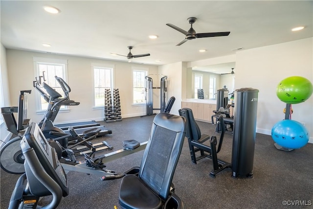 0 Canoe Pointe Loop, Moseley, VA 23120 - gym with recessed lighting, baseboards, and ceiling fan