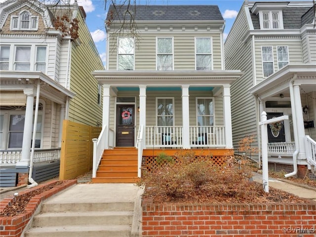 view of front of home featuring covered porch