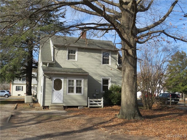 view of front of home featuring central AC