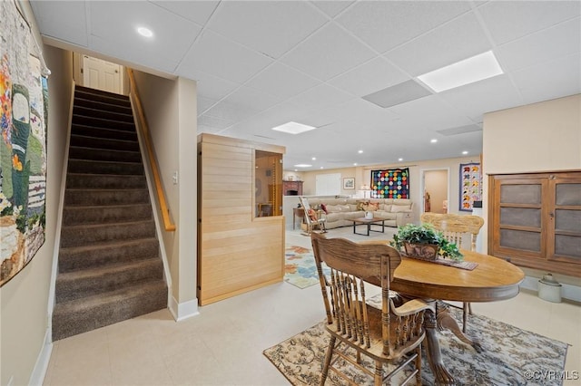 view of tiled dining area