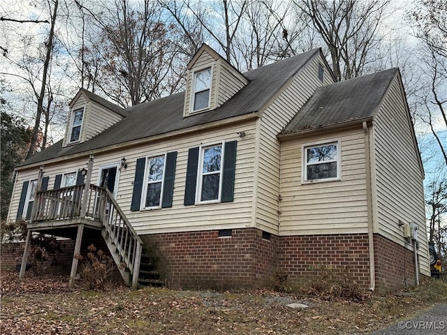 view of front of property with a deck