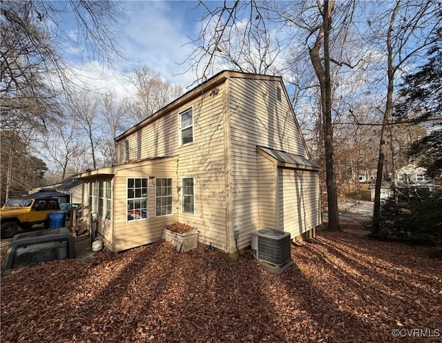 view of home's exterior featuring central AC