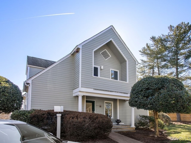 view of front of house with covered porch