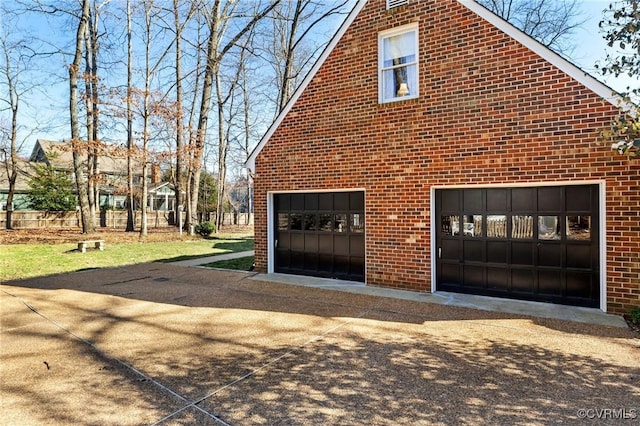 view of home's exterior featuring brick siding