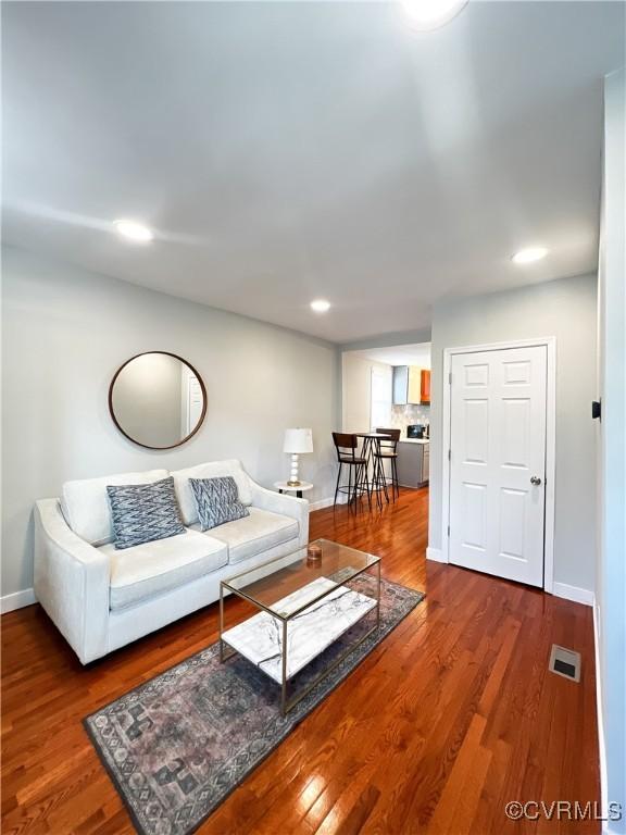 living room featuring hardwood / wood-style flooring