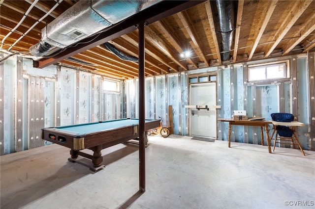 basement with billiards