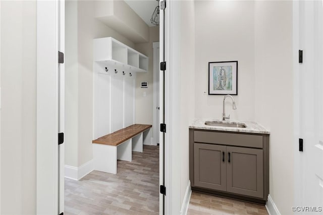 mudroom featuring sink