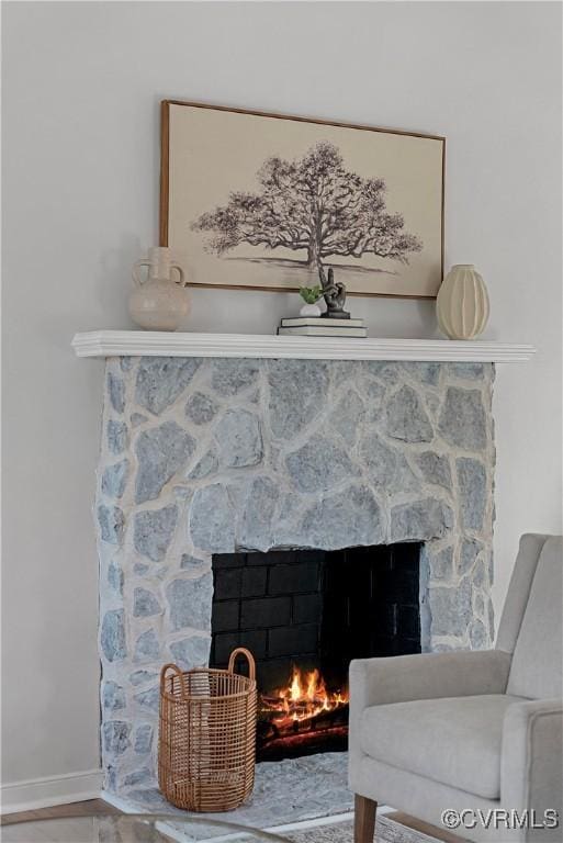 room details with a fireplace