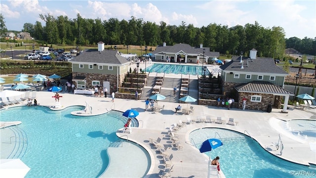 view of pool featuring a patio area